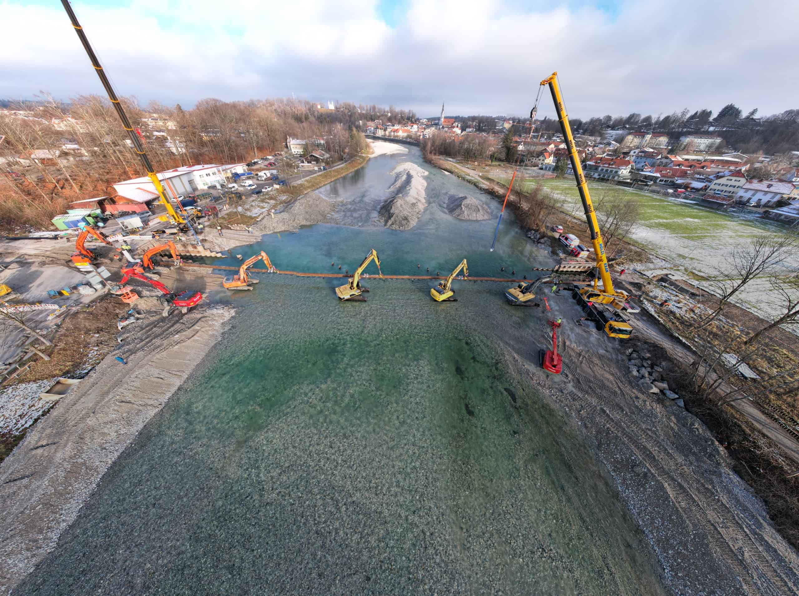 Baustelle der Kilian Willibald GmbH an der Isar